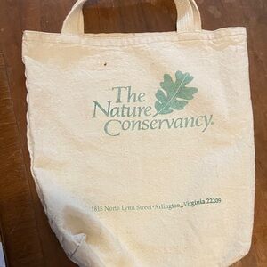 The Nature Conservancy Canvas Tote Bag in Natural with Green Logo